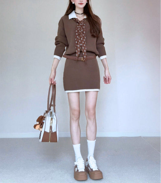 Snow Whisper Knit ~vol.34~ （カラーブロックニットセットアップ）