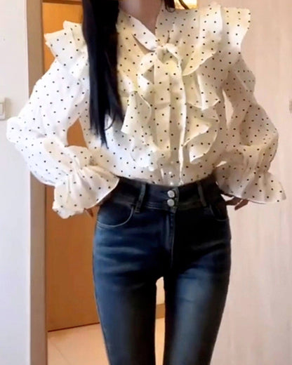 Snow Whisper Knit ~vol.36~ （フレンチ水玉ブラウス）