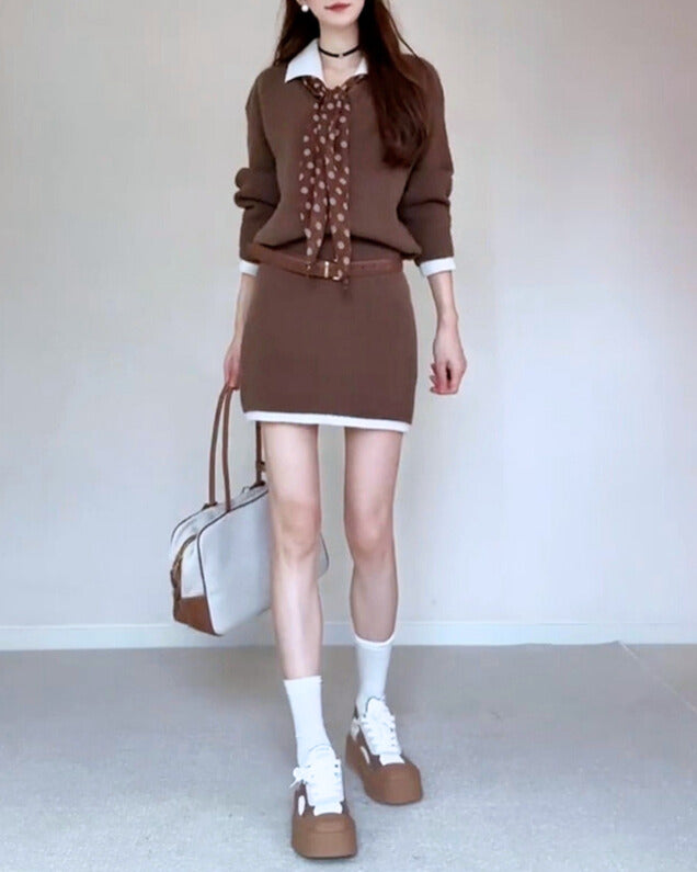 Snow Whisper Knit ~vol.34~ （カラーブロックニットセットアップ）