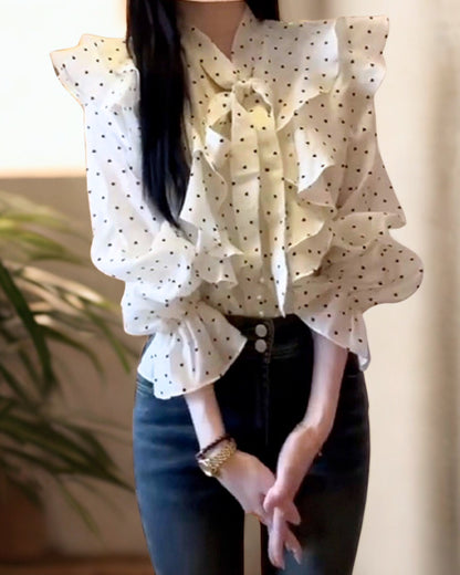 Snow Whisper Knit ~vol.36~ （フレンチ水玉ブラウス）